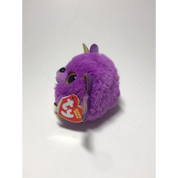 Ty Beanie Balls Puffies HASTIE the Halloween Purple Bat 4" Plush Stuffed Animal - Picture 2 of 9